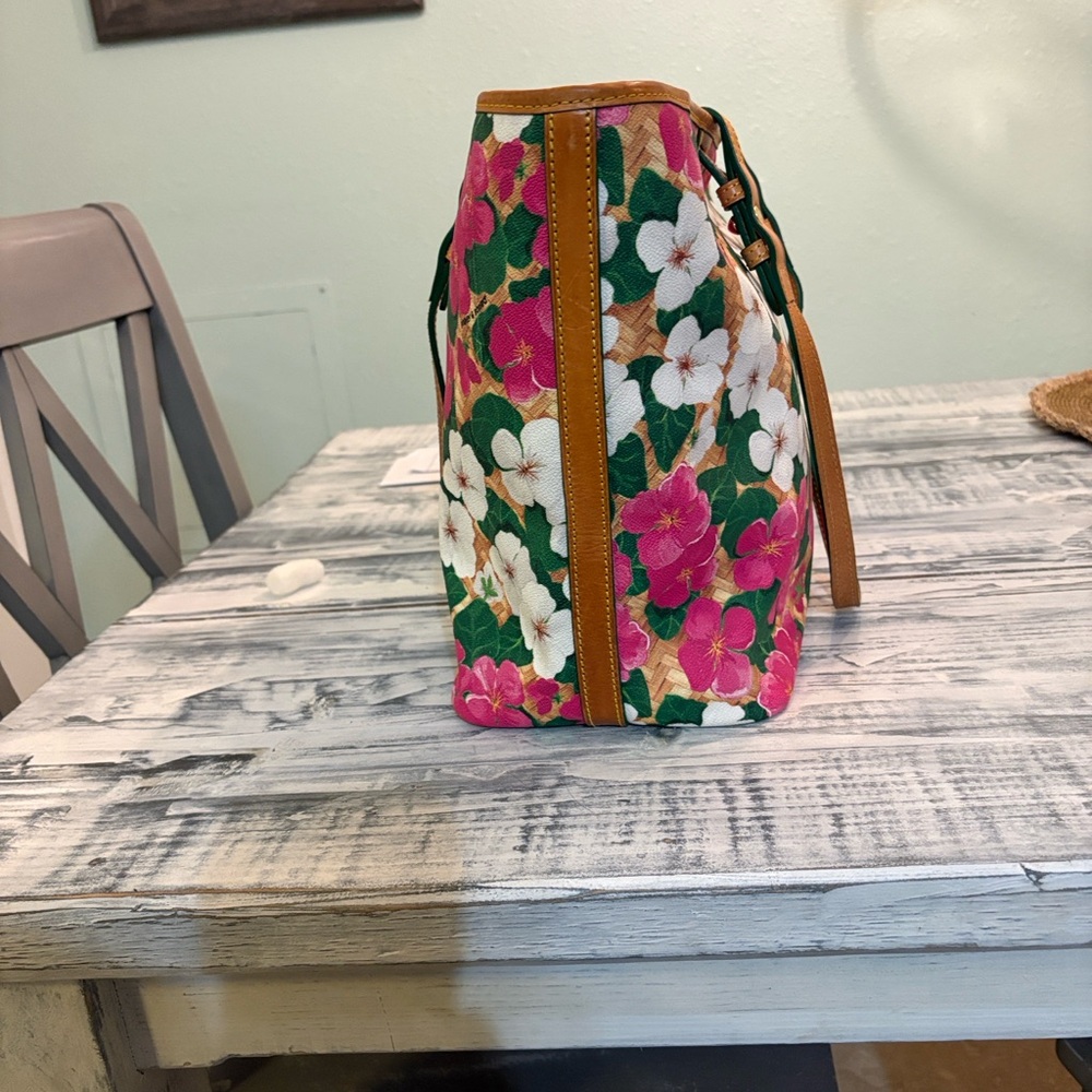 Dooney & Bourke Floral Tote - Pink, Green, and White - Picture 6 of 15